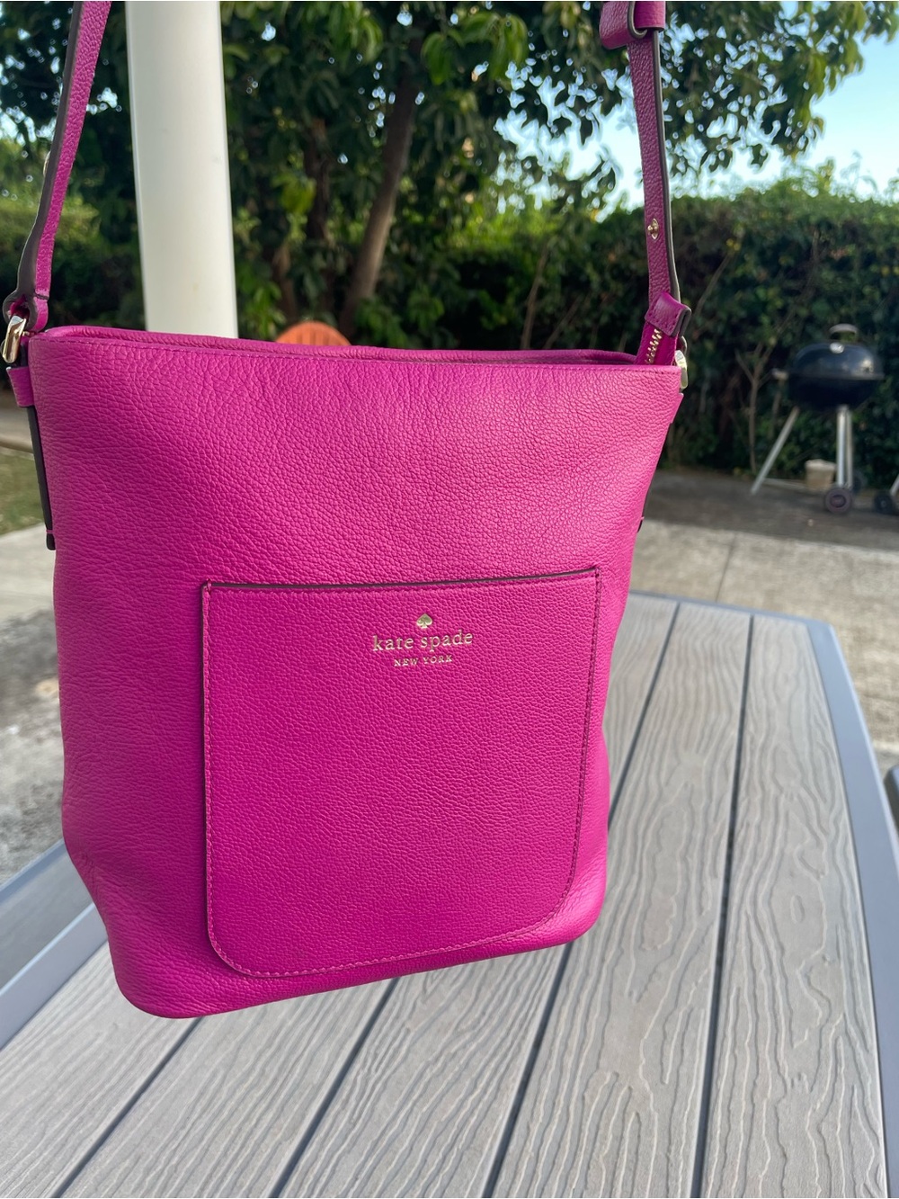 kate spade Hot Pink Pebbled Leather Crossbody/Shoulder Bag
